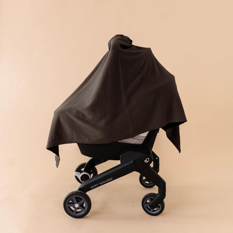 MakeMake Organics Knit Breathable Nursing Cover Up for Breastfeeding - Soft GOTS Certified Organic Cotton Breastfeeding Cover Up for Women - Privacy Feature, Gray - Image 3